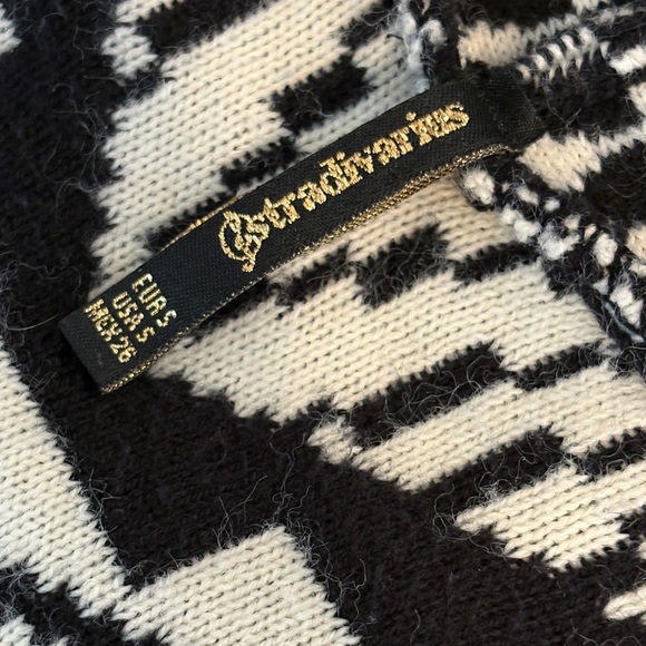 Cardigan sweater open front Stradivarius black & white geometric pattern Sz S - Picture 8 of 8